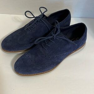 Cole Haan Grand.OS shoes woman’s 6.5 wingtoe blue oxford lace up tie suede upper